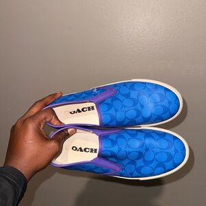 Coach Blue and Purple Slip-On Sneakers